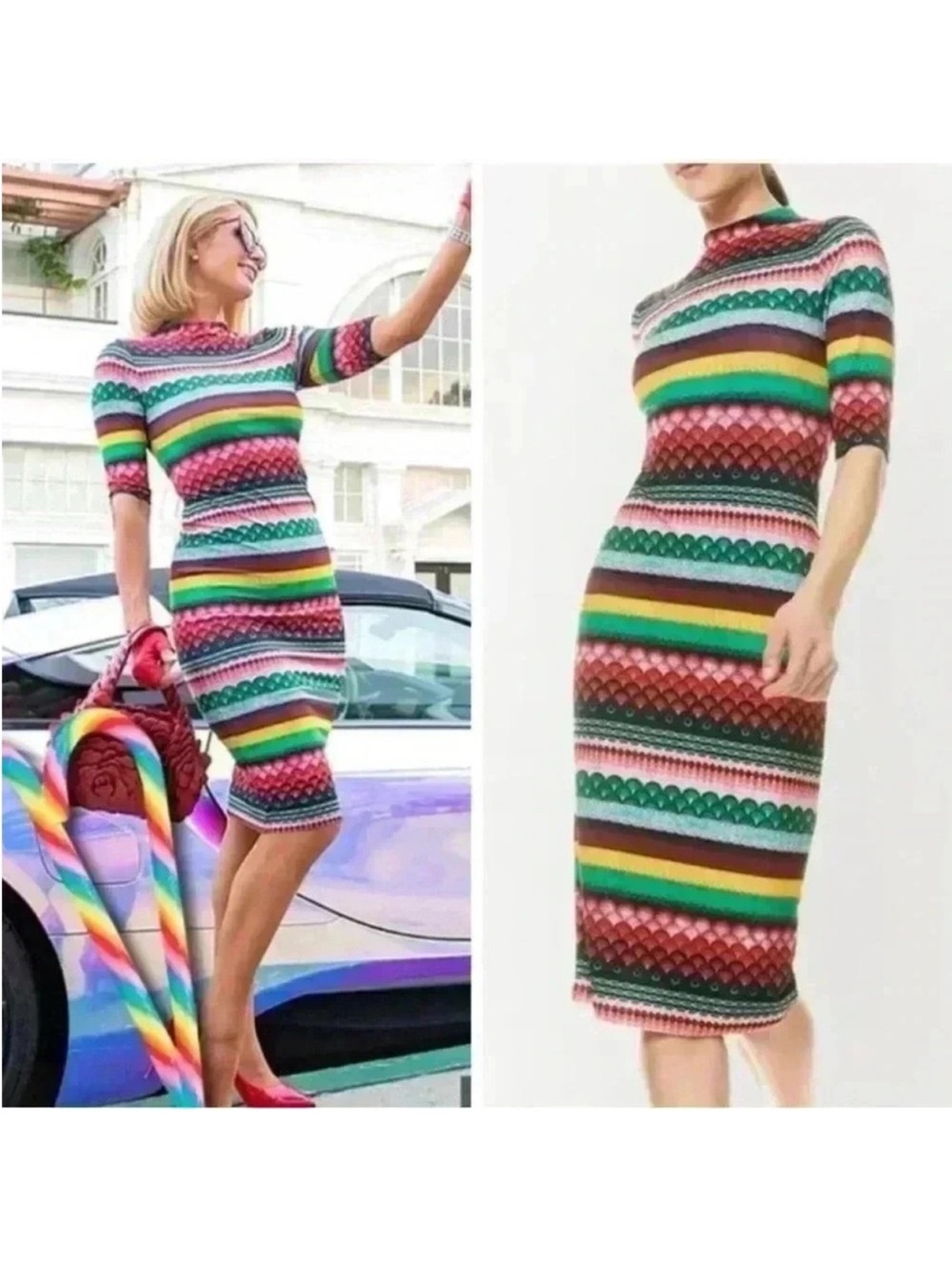 Alice + Olivia | Multi Delora Geo Fitted Bodycon Dress